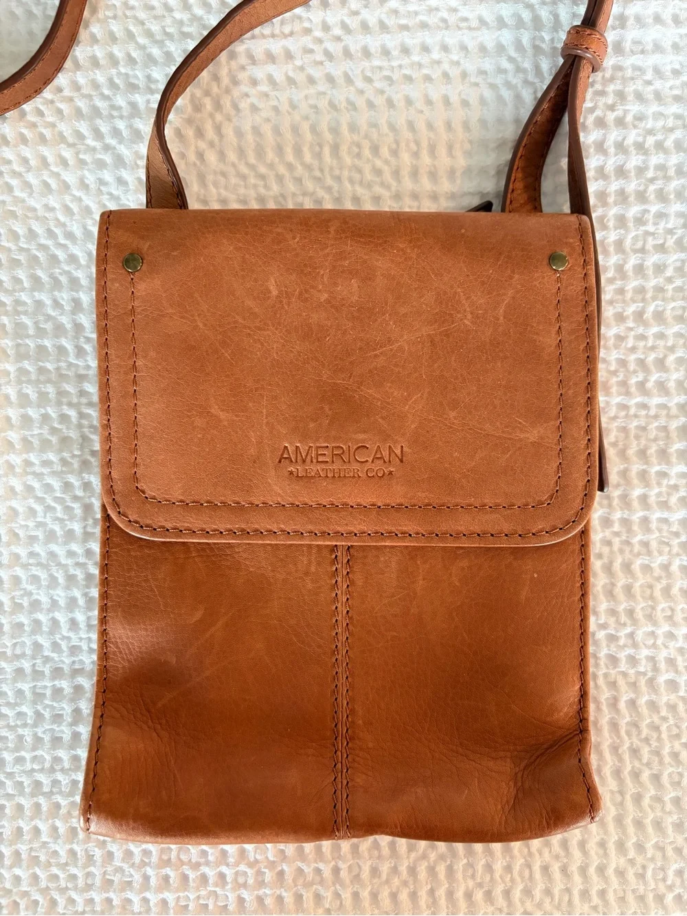 American Leather Co. Brandy Brown Leather Crossbody Bag